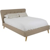 Parumleo Fabric King Size Bed In Beige