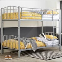 Carfu Metal Single Bunk Bed In Silver