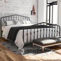 Brunswick Metal King Size Bed In Grey