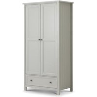 Madge Wooden Wardrobe In Dove Grey Lacquer With 2 Doors