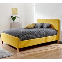 Alkham Wooden Double Bed In Yellow