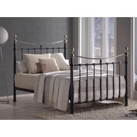 Time Living Elizabeth 5ft King Size Black and Brass Metal Bed Frame