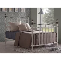 Time Living Elizabeth 5ft King Size Cream and Brass Metal Bed Frame