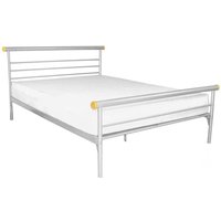 Candela Metal King Size Bed In Silver