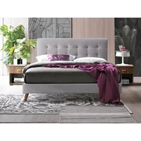 Time Living Novara 5ft King Size Light Grey Fabric Bed Frame