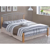 Time Living Tetras 4ft Small Double Silver and Beech Metal Bed Frame