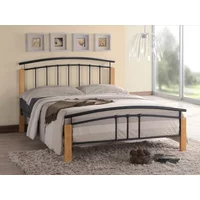 Time Living Tetras 4ft6 Double Black and Beech Metal Bed Frame