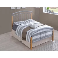 Time Living Tetras 3ft Single Silver and Beech Metal Bed Frame