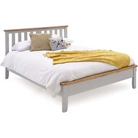Freda Low Footboard Wooden Double Bed In Grey And Oak