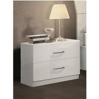 Mayon Wooden Bedside Cabinet In White High Gloss