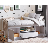 Atom - Single - Low Sleeper Bed Frame - White - Wood - 3ft - Happy Beds