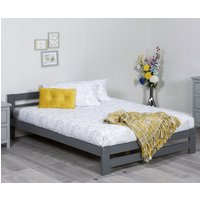 Zenota Wooden Double Bed In Grey