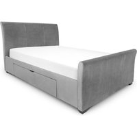 Cactus Velvet Super King Size Bed In Dark Grey With 2 Drawers