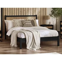 Julian Bowen Padstow 5ft King Size Rattan and Black Wooden Bed Frame