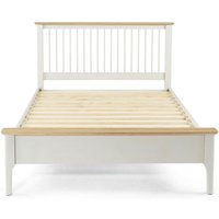 Brandy Wooden Double Bed In Off White And Oak