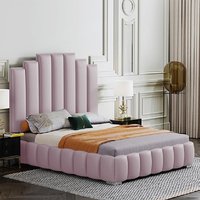 Leica Plush Velvet Super King Size Bed In Pink