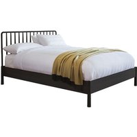 Burbank Oak Wood Spindle Double Bed In Black