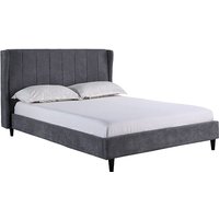 Ashburton Velvet Fabric King Size Bed In Dark Grey