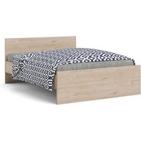 Nakou Wooden Double Bed In Jackson Hickory Oak