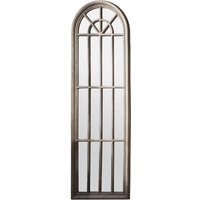 Leona Panelled Window Style Wall Mirror In Weathered Frame