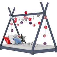 Natara Wooden Tent Style Kids Small Single Bed In Grey