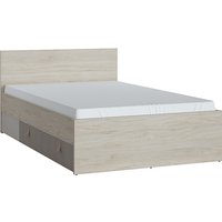Danville Wooden Double Bed With 1 Drawer In Light Walnut
