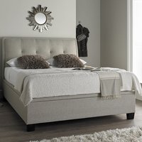 Arcadia Pendle Fabric Ottoman Super King Size Bed In Oatmeal