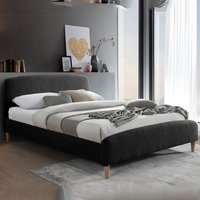 Otaola Teddy Bear Fabric Double Bed In Charcoal