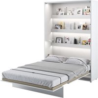 Cortez High Gloss Double Bed Wall Vertical In White With LED