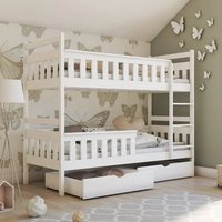 Taos Bunk Bed with Storage In White With Foam Mattresses