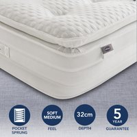 Silentnight Soft Medium 2000 Pocket Geltex Pillowtop Mattress White