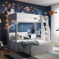 Flair Cosmic L Shaped Triple Bunk Bed White