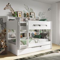 Flair Interstellar White Bunk Bed with Trundle Drawer & Shelving