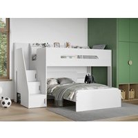 Flair Stepaside Staircase L Shaped Triple Bunk Bed White