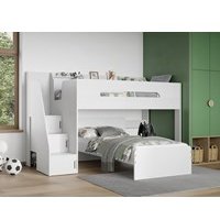 Flair Stepaside Staircase L Shaped Bunk Bed White