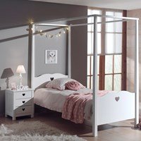 Vipack Amori Kids Four Poster Bed with Optional Trundle Drawer