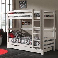Vipack Pino Kids Bunk Bed in 3 Heights with Optional Trundle Drawer - Mid Bunk - 160cm