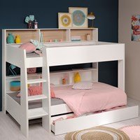 Parisot Tam Tam Kids Bunk Bed with Storage Shelves & Optional Trundle Drawer
