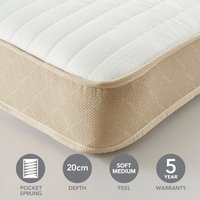 Dunelm Rolled Memory Foam 800 Pocket Sprung Mattress White