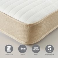 Dunelm Rolled Memory Foam Open Coil Mattress White