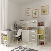 Trasman Girona Mid Sleeper Cabin Bed with Desk and Drawers - Pink