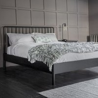 Lennox Oak King Size Bed - Black