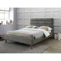 Time Living Mayfair Double Light Grey Fabric Bed