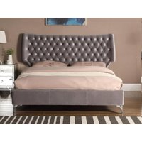 Heartlands Furniture Ashbourne Velvet Grey King Size Fabric Bed
