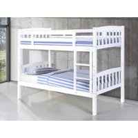 Heartlands Furniture Ashbrook Solid Wood Bunk Bed Single White Bunk Bed