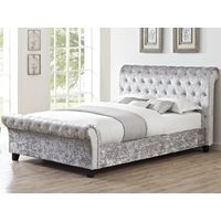 Heartlands Furniture Casablanca High Foot End Silver King Size Fabric Bed