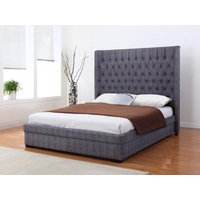 Heartlands Furniture Genesis Linen Bed in Dark Grey King Size Grey Fabric Bed