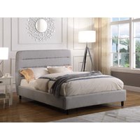 Heartlands Furniture Malibu Velvet Bed Light Grey Double Grey Fabric Bed