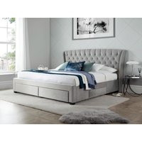 Bedmaster Newton Storage Bed King Size Grey Velvet Fabric Bed