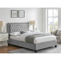 Limelight Rhea King Size Light Grey Fabric Bed